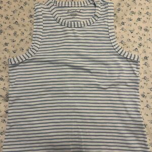 Blue and white stripped tank